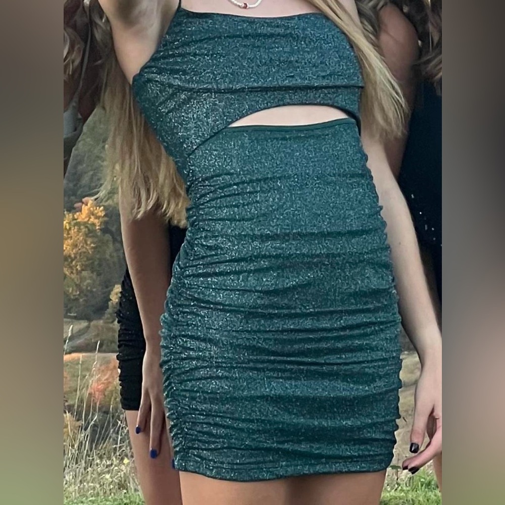 Windsor Teal Glitter Dress